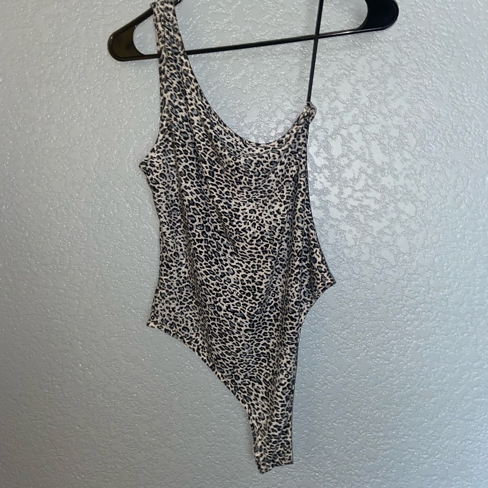 One-Strap Cheetah Print Bodysuit